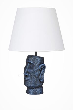 qdec Modern Dizayn Moai Abajur Cobalt Beyaz