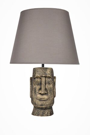 qdec Modern Dizayn Moai Abajur Gold Antrasit