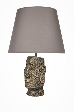 qdec Modern Dizayn Moai Abajur Gold Antrasit