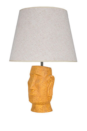 qdec Modern Dizayn Moai Abajur Sarı Krem