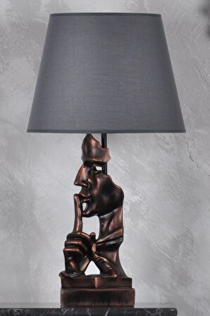 qdec Modern Dizayn Sus Abajur Bakır Gri