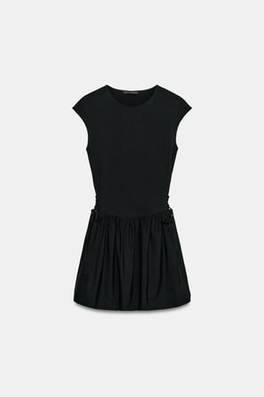 ALLBUCKS ZARA Kontrast Bağcık Detaylı Kısa Mini Elbise ABZRA00117