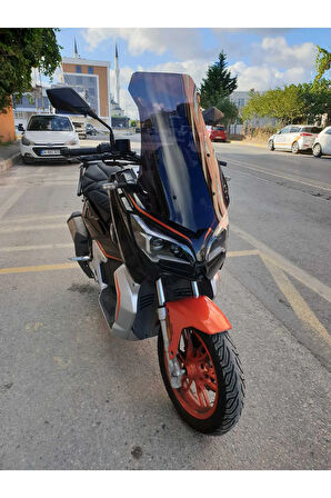 QJ ATR 125 Siperlik Ön Cam 2023 2024 Model 65cm Siyah Renkli 4mm ORTA BOYLU CAM