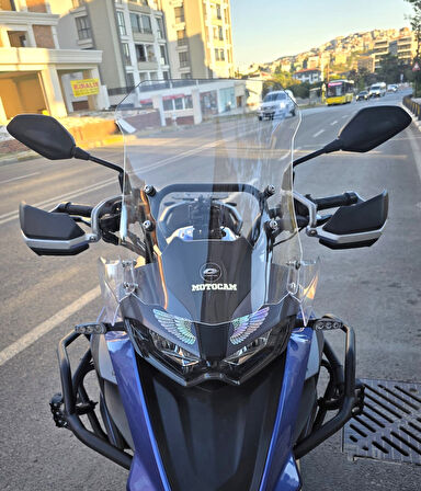 MOTOCAM Qj SRT 550 Siperlik Ön Cam 2022-2025 Model 54cm Şeffaf Renkli 4mm