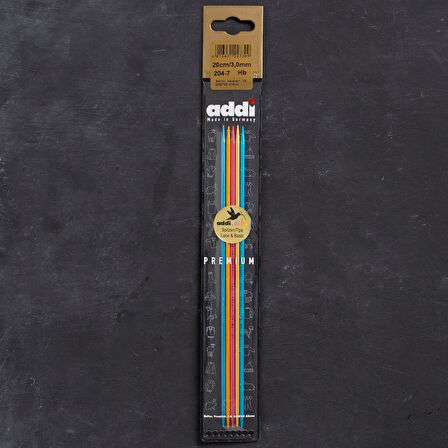 Addi Colibri 3mm 20cm Renkli Çorap Şişi - 204-7