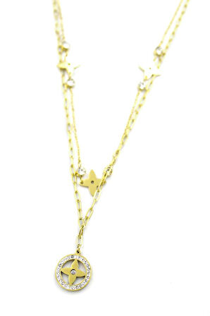 Vc Yonca Kolye - Altın