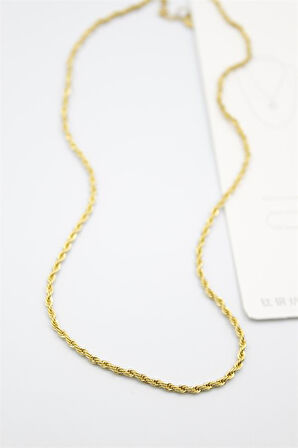 Burgu Zincir Kolye 60cm-3mm - Altın