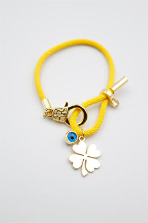 İpli Yonca Bileklik - Sarı