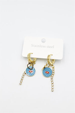 Taşlı Küpe - Altın