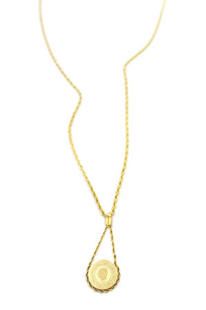 Burgu Zincir Çeyrek Kolye - Altın