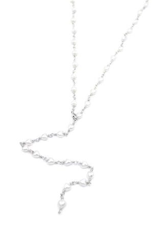 Kalp İncili Y Kolye - Gümüş