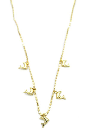 Ezme Zincir Charm Kolye - Altın