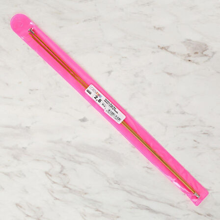 Loren Crafts 2,5 mm 35 cm Sarı Metal Örgü Şişi - L