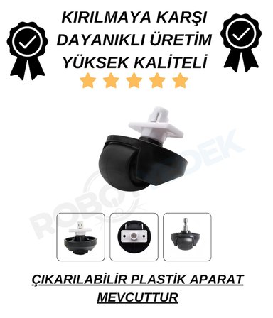 Roborock QRevo (DİKKAT! S,PRO,MAXV DEĞİL!) Uyumlu Tekerlek Siyah Renk-1 Adet