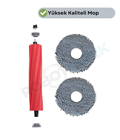 Roborock QRevo L Uyumlu Ana Fırça ve Mop-3 Parça
