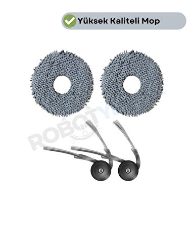 Roborock QRevo L Uyumlu Mop ve Yan Fırça-4 Parça