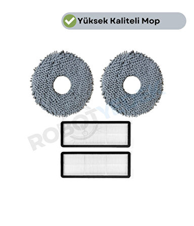 Roborock QRevo L Uyumlu Mop ve Hepa Filtre-4 Parça