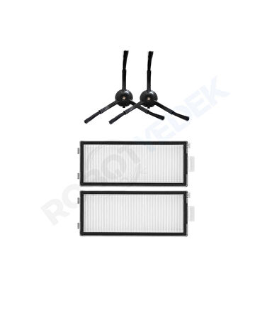 Roborock Q Revo Master Siyah Uyumlu Hepa Filtre ve Yan Fırça-4 Parça