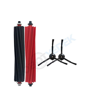 Roborock Q Revo Master Siyah Uyumlu Ana Fırça ve Yan Fırça-3 Parça