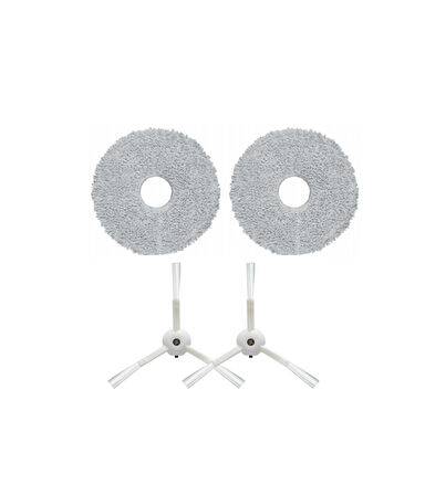 Roborock Q Revo Master Uyumlu Mop ve Beyaz Yan Fırça-4 Parça