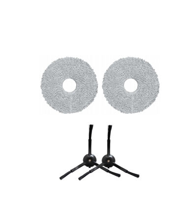 Roborock Q Revo Master Siyah Uyumlu Mop ve Yan Fırça-4 Parça