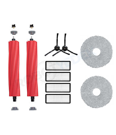 Roborock QRevo MaxV / QRevo Pro / QRevo S Siyah Uyumlu Fırça Hepa Filtre Mop Seti-10 Parça