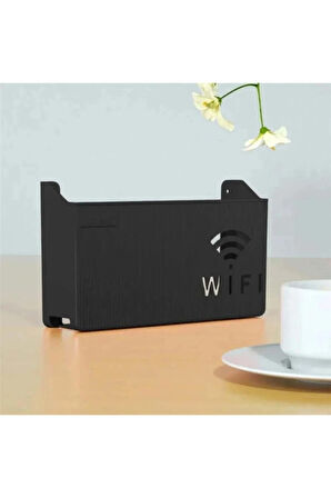 TİNEKE  Siyah Wifi Kutusu Duvar Asılabilir Sigorta Ve Modem Saklama Kutusu 25x15x6 Cm