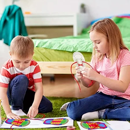Tineke Montessori Ayakkabı Bağlama Eğitici Oyuncak İnce Motor Beceri Geliştirici Erkek ve Kız 3+ Yaş Çocuklar İçin 2 li