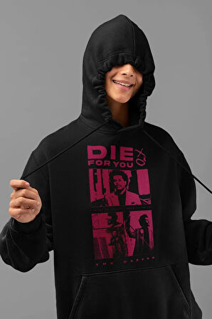 The Weeknd Die For You Baskılı Unisex Oversize Rapper Hoodie