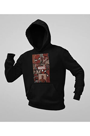 Örümcek Adam Marvel Baskılı Unisex Oversize Hoodie