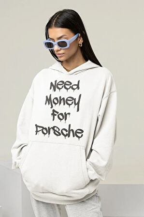 Need Money For Porsche Yazılı Unisex Oversize Hoodie