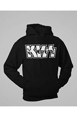 Kiss Yazılı Unisex Oversize Müzik Grubu Hoodie