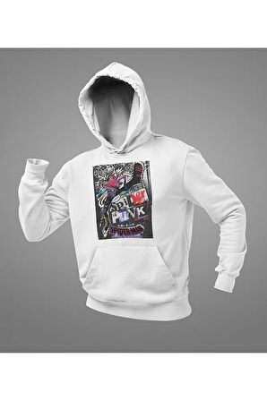 Spider-Punk Baskılı Unisex Oversize Örümcek Adam Hoodie