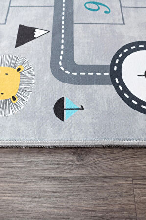 Oyun Halısı Yıkanabilir Antibakteriyel Çeşit Çeşit FigürDesen Genç/Çocuk Halısı Pamuk Taban Saçaklı