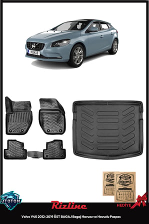 Volvo V40 2012-2019 Üst Bagaj Havuzu&Havuzlu Paspas ve TON KOKU