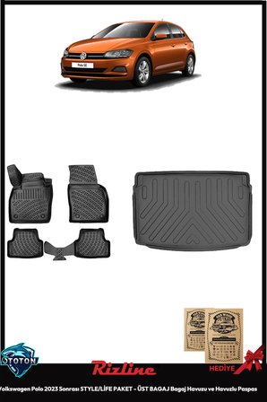 Volkswagen Polo 2023 Sonrası STYLE/LİFE PAKET - Üst Bagaj Havuzu&Havuzlu Paspas ve TON KOKU