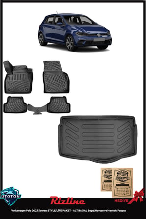 Volkswagen Polo 2023 Sonrası STYLE/LİFE PAKET - ALT Bagaj Havuzu&Havuzlu Paspas ve TON KOKU