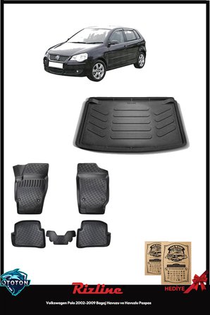 Volkswagen Polo 2002-2009 Bagaj Havuzu&Havuzlu Paspas ve TON KOKU