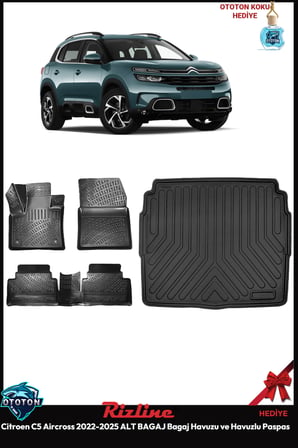 Citroen C5 Aircross 2022-2025 ALT Bagaj Havuzu&Havuzlu Paspas ve TON KOKU