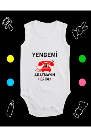 Pamuklu Yengemi Aratmayın Nostalji Telefon Baskılı Penye Bebek Body Çıtçıtlı Badi Zıbın YABES125