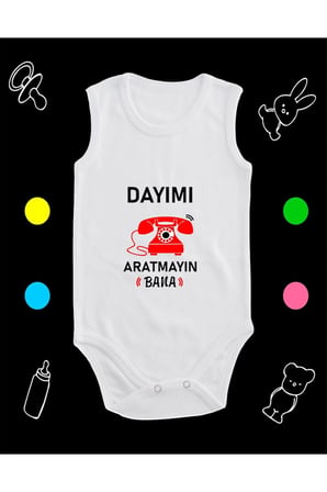 Pamuklu Dayımı Aratmayın Nostalji Telefon Baskılı Penye Bebek Body Çıtçıtlı Badi Zıbın DABES127