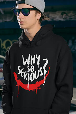 Why So Serious ? Joker Gülen Surat Baskılı Unisex Oversize Hoodie