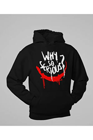 Why So Serious ? Joker Gülen Surat Baskılı Unisex Oversize Hoodie