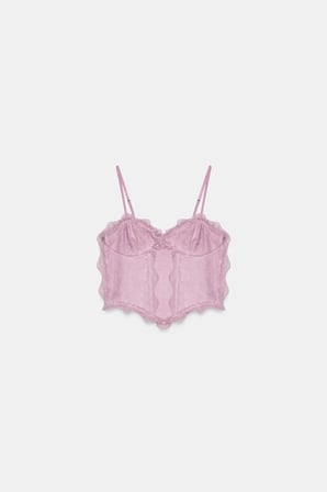 ALLBUCKS ZARA Korse Tarzı Dantelli Top Bluz ABZRA00043