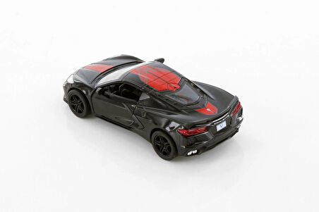 Kinsmart 2021 Chevrolet Corvette Stingray C8 Livery Edition Diecast Car Set Siyah