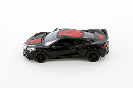 Kinsmart 2021 Chevrolet Corvette Stingray C8 Livery Edition Diecast Car Set Siyah