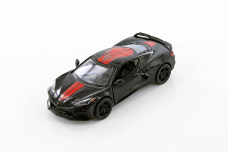 Kinsmart 2021 Chevrolet Corvette Stingray C8 Livery Edition Diecast Car Set Siyah