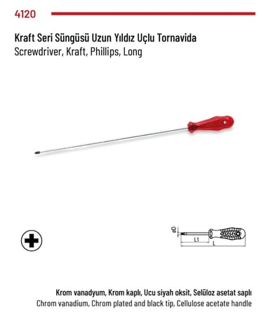 Yıldız Tornavida Uzun Kraft 6*300