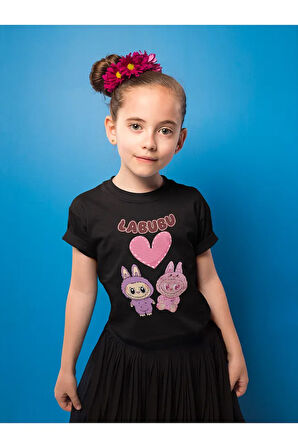 Labubu Baskılı Unisex Çizgi Film Çocuk Tişört (1-12 Yaş)