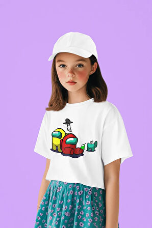 Among Us Baskılı Unisex Oyun Çocuk Tişört (1-12 Yaş)
